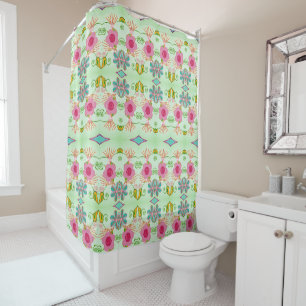 Rideaux De Douche Jardin Éclectique Enchantant : Beauté Florale Dive