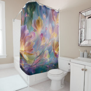 Rideaux De Douche Jardin floral abstrait et rêveur