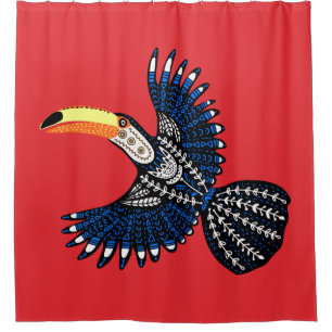 Rideaux De Douche Jardin tropical de couleur vive Jungle Toucan Bird