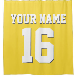 Rideaux De Douche Jaune ananas Jaune Blanc Sports Jersey Team Jersey