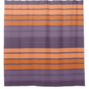Rideaux De Douche Jaune avec motif rayé lilas