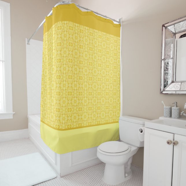 Rideaux De Douche Jaune soleil (En situation)