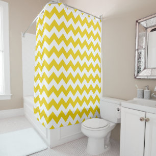 Rideaux De Douche Jaune Zigzag, Jaune Chevron, Motif géométrique