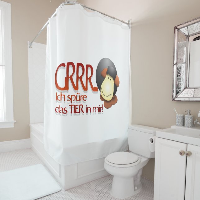 Rideaux De Douche "Je sens l'animal en moi !" (En situation)