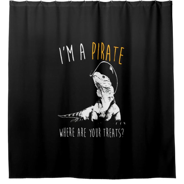 Rideaux De Douche Je suis un Iguana pirate (Devant)