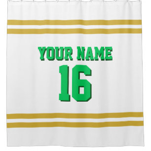 Rideaux De Douche Jersey sportif Gold White Stripes