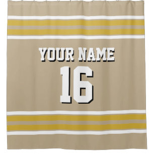 Rideaux De Douche Jersey sportif Gold White Stripes