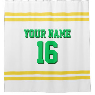 Rideaux De Douche Jersey sportif Yellow White Stripes