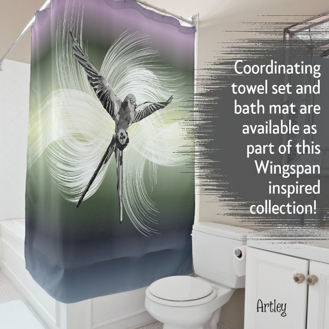 Rideaux De Douche Jeu de plateau inspirée Wingspan Gamer Pastel (Créateur téléchargé)