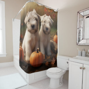 Rideaux De Douche Jeune Terrier Wheaten Délice d'Automne Citrouille
