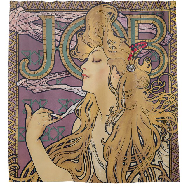 Rideaux De Douche Job (1896) par Alphonse Mucha (Devant)
