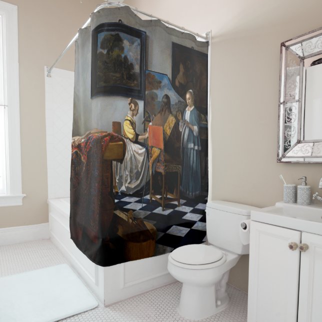 Rideaux De Douche Johannes Vermeer - Le Concert (En situation)