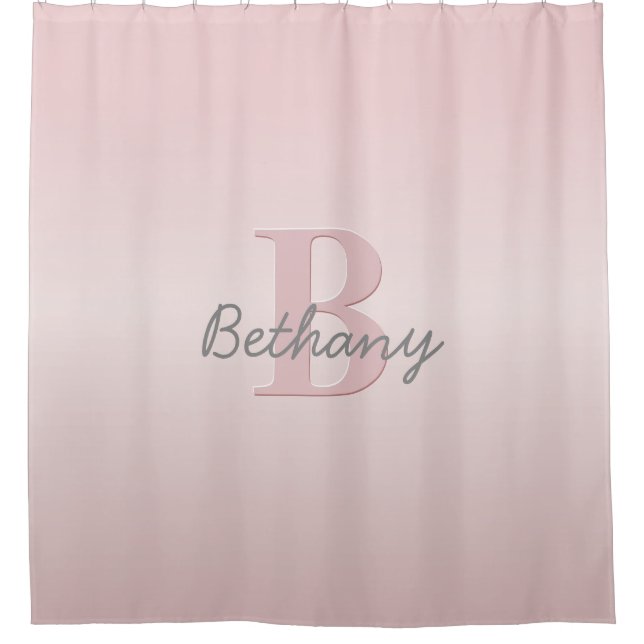 Rideaux De Douche Joli Monogramme rose personnalisable et votre nom  (Devant)