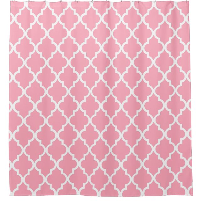 Rideaux De Douche Joli Motif de Quatrefoil rose (Devant)