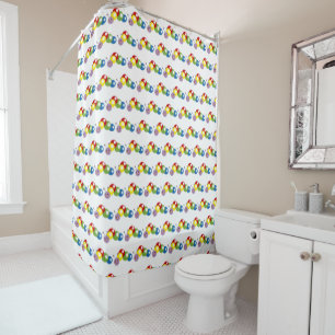 Rideaux De Douche jolie chenille colorée