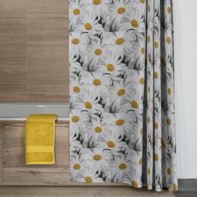 Rideaux De Douche Jolie marguerite blanche motif floral (In Situ Bathroom)