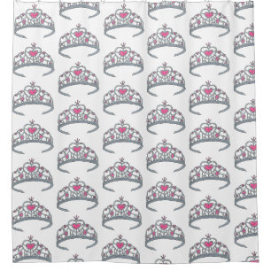 Rideaux De Douche Jolie rose Princess Party Silver Tiara Crown