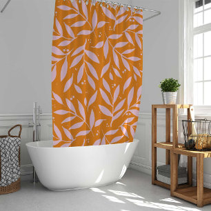 Rideaux De Douche Jolies branches - orange et rose