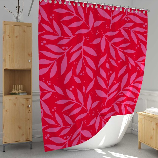 Rideaux De Douche Jolies branches - rose et rouge (Créateur téléchargé)
