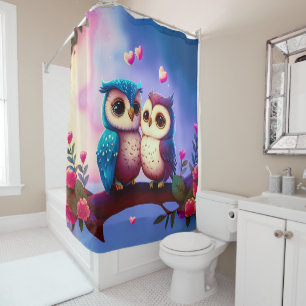 Rideaux De Douche Jolis hiboux coeurs artwork inspiré de la Saint-Va