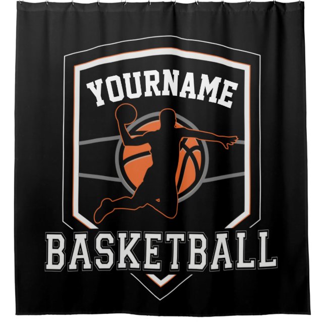 Rideaux De Douche Joueur de basket-ball personnalisé NOM Équipe de b (Devant)