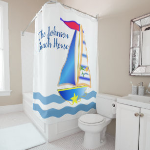 Rideaux De Douche Jour de voile ensoleillé Personnalisé