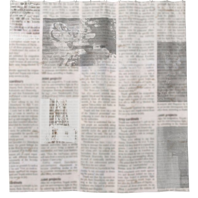 Rideaux De Douche Journal avec vieux texte illisible. Grunge vintage (Devant)