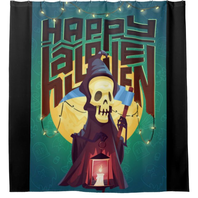 Rideaux De Douche Joyeuse mort d'Halloween (Devant)