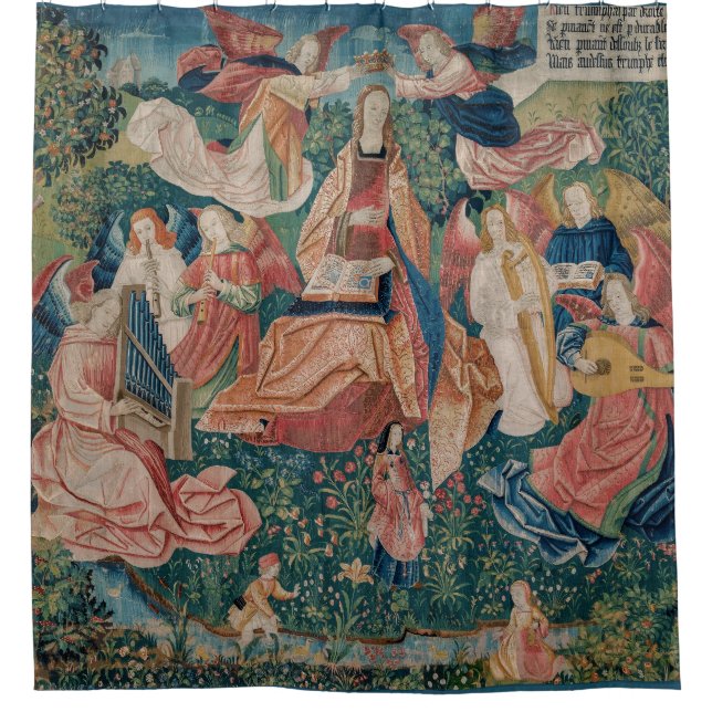 Rideaux De Douche Joyeuse vie dans Paradise Garden Tapisserie médiév (Devant)