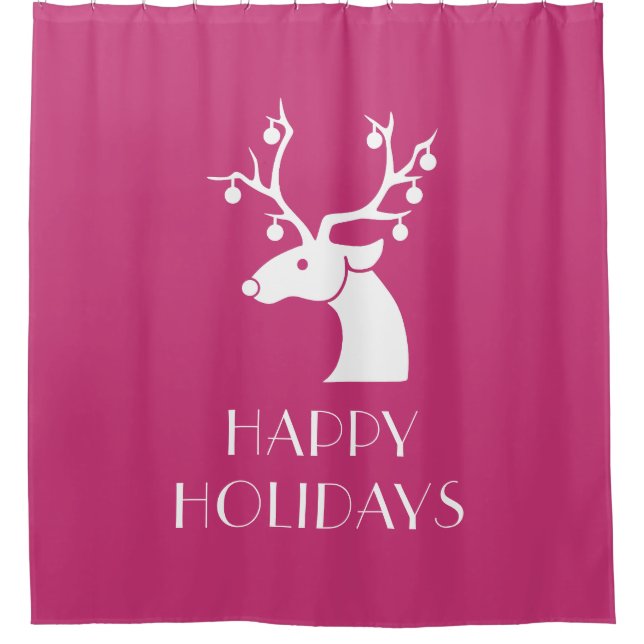 Rideaux De Douche Joyeuses Vacances Cute Reindeer (Devant)