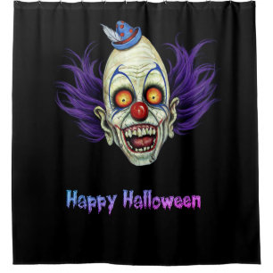 Rideaux De Douche Joyeux Halloween Bimbe Le Clown effrayant