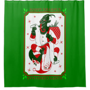 Rideaux De Douche joyeux krampus de Noël père Noël