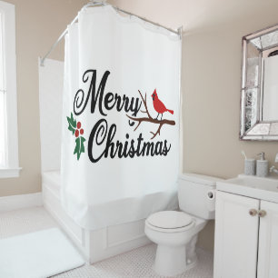 Rideaux De Douche Joyeux Noël avec le cardinal