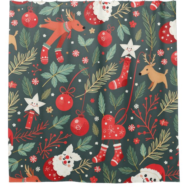 Rideaux De Douche Joyeux Noël Whimsy (Devant)