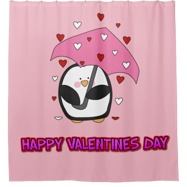 Rideaux De Douche Joyeux Valentines Jour Pleins Coeurs (Devant)