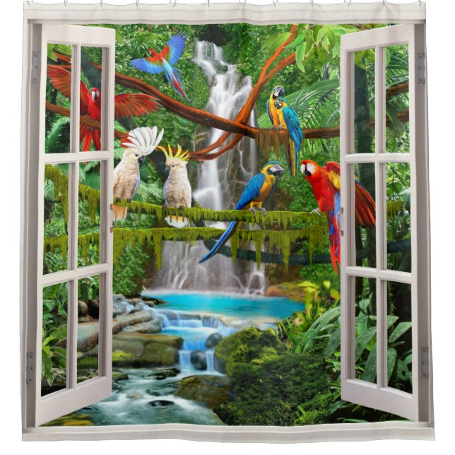 RIDEAUX DE DOUCHE JUNGLE ENCHANTÉE (Devant)