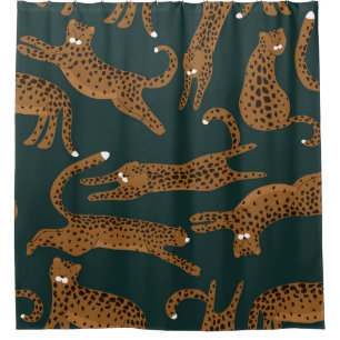 Rideaux De Douche Jungle léopard : Vintage Poster de animal.