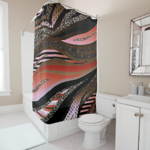 Rideaux De Douche Jungle rose