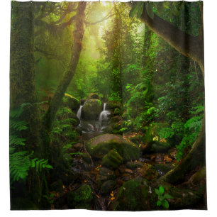 Rideaux De Douche jungle tropicale asiatique, sol, amazone, asie
