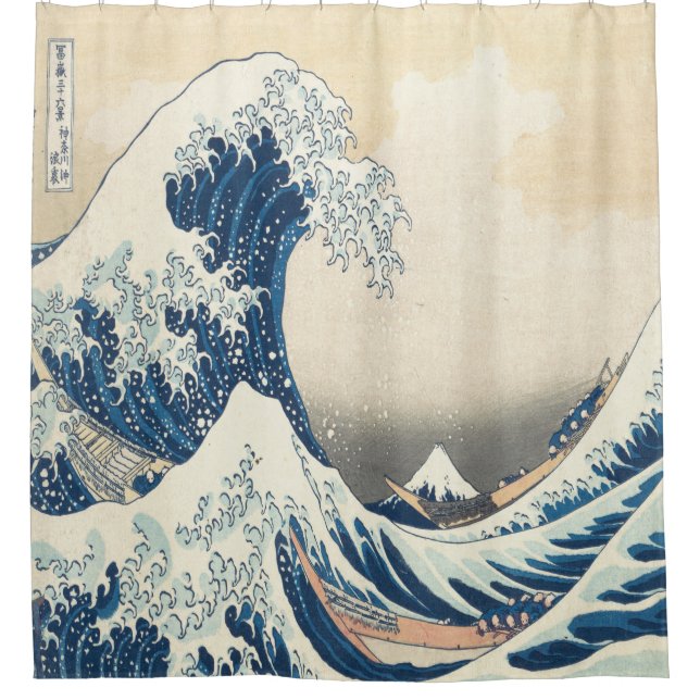 Rideaux De Douche Katsushika Hokusai, La Grande Vague au large de Ka (Devant)