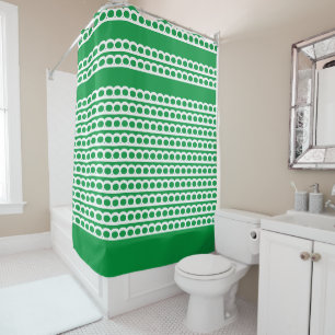 Rideaux De Douche Kelly Vert et blanc Bulle moderne Vagues