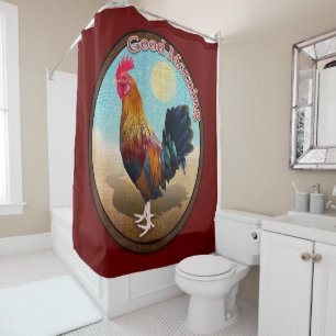 Rideaux De Douche Key West - Coq tzigane Good Morning Vintage Oval