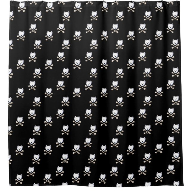 Rideaux De Douche KiniArt Torrid Westie Crossbones (Devant)