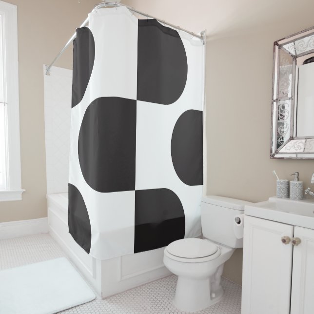 Rideaux De Douche Kismet noir & blanc (En situation)