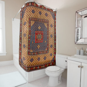Rideaux De Douche Kurde Safreh Tan Bleu foncé 