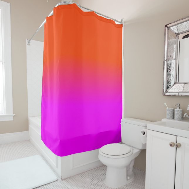 Rideaux De Douche La couleur au néon d'ombre d'Ombre d'orange et de (En situation)