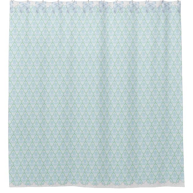 Rideaux De Douche La damassé bleue et turquoise chic minable W (Devant)