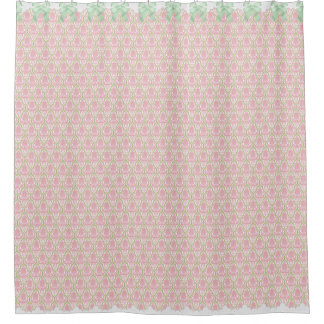 Rideaux De Douche La damassé rose et verte chic minable W cintre et