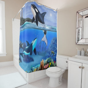 Rideaux De Douche La famille d'orques