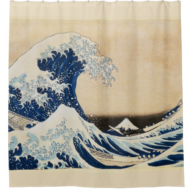 Rideaux De Douche La Grande Vague au large de Kanagawa par Hokusai (Devant)